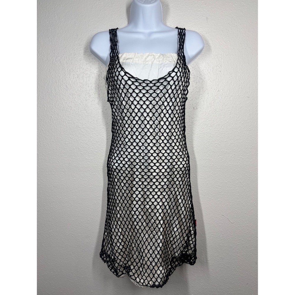 VTG 90s JPG Jean's Donna Fishnet Slip Dress Medium Halter Lined Collection 0005*